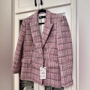 Zara Boucle Double Breasted Blazer NWT never worn